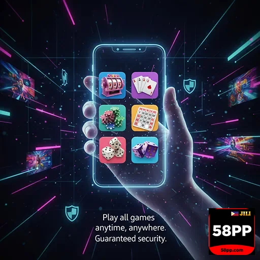 Mobile player enjoying casino games with 58pp offers